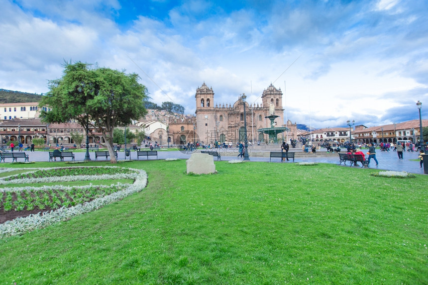 CUSCOPerUNOV92015年月9日秘鲁库斯科大楼圣多明各教堂于1654年完工建造程开始近10年图片
