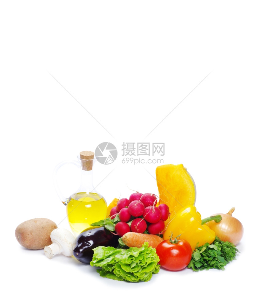 白色背景的新鲜蔬菜图片
