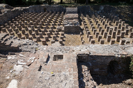 希腊化的希腊迪翁古老的废墟背景