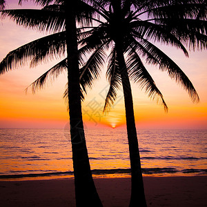 日落风景海滩图片