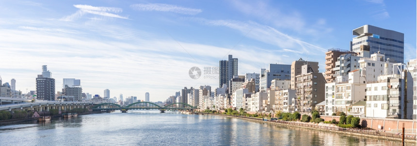 日本全景河上东京天际图片