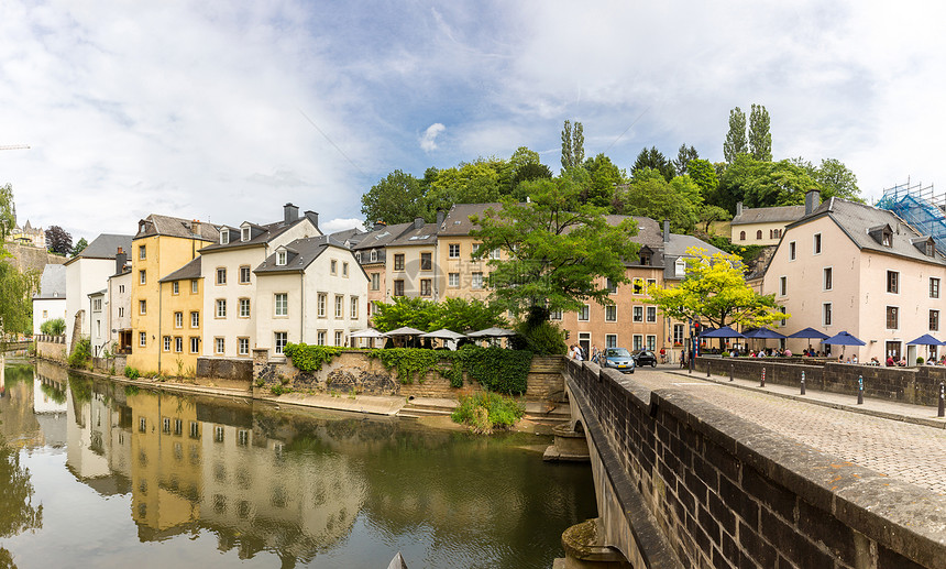 卢森堡市中心格伦德区卢森堡全景阿尔泽特河风景图片