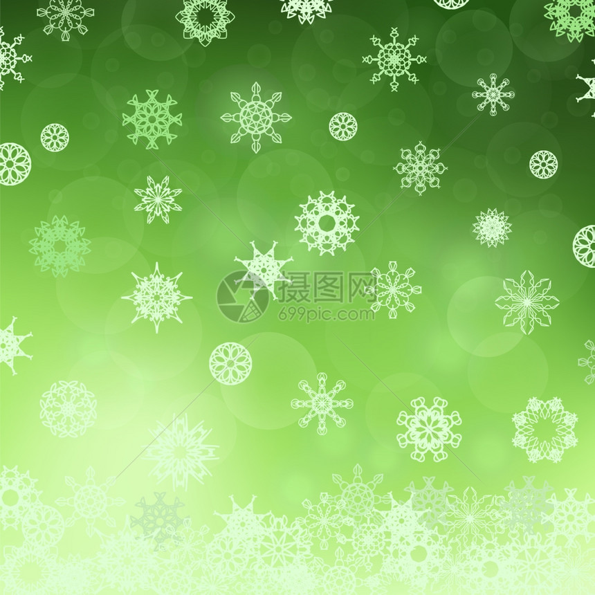 冬季雪花绿模式圣诞节雪背景图片
