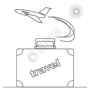 卡通飞机旅行路线设计图背景图片