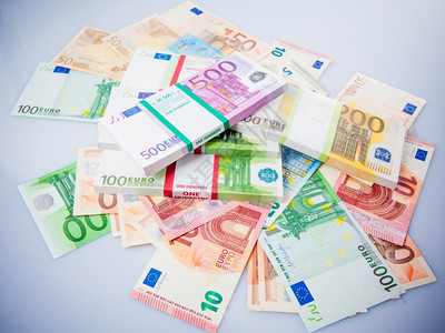现金欧元钞票货币图片