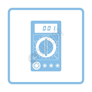 数字万用表多米图示蓝色框架设计矢量图解插画