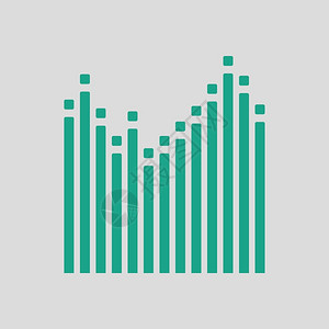 图形化均衡标绿色的灰背景矢量插图图片