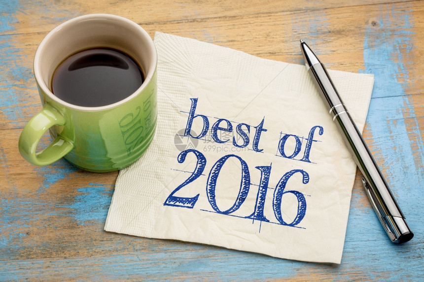 2016年最佳标志在餐巾纸上写笔迹加一杯咖啡图片