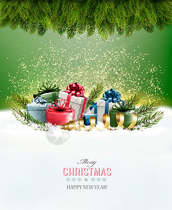 圣诞节GIF圣诞节背景带礼物盒插画