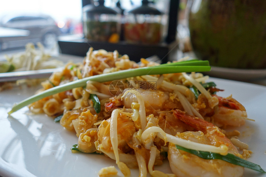 传统泰国炸面条或名是PatThai图片