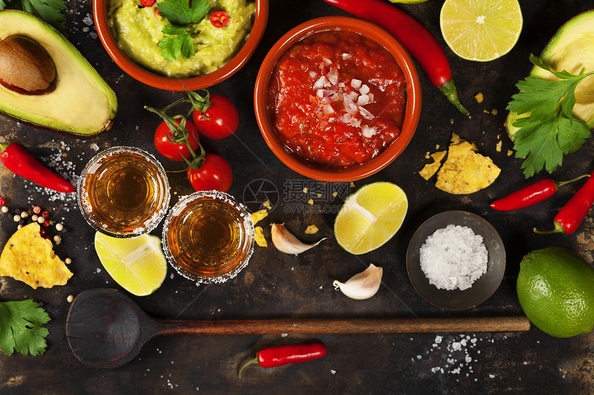 混合的墨西哥食品背景派对图片
