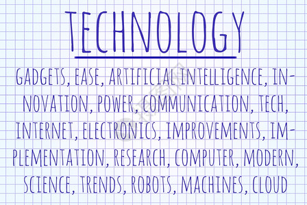 纸上写着技术字词云图片