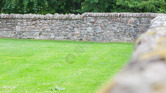 苏格兰农场的石墙图片
