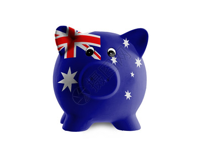 澳大利亚孤立的单一粉色陶瓷小猪银行图片