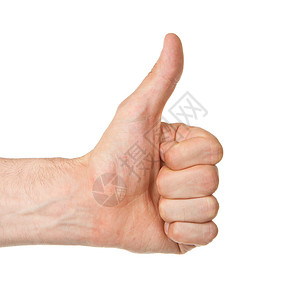 一个人手举起大拇指与世隔绝的画面高清图片