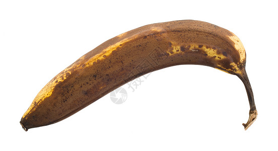 香蕉成熟过后孤立在白色背景上高清图片