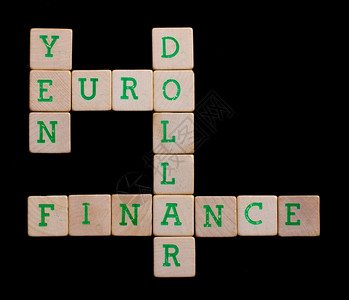 关于木块的字母欧元美日金融图片