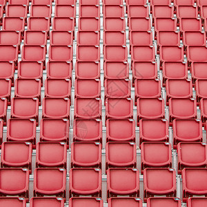 体育场的红色座位空供公众使用图片