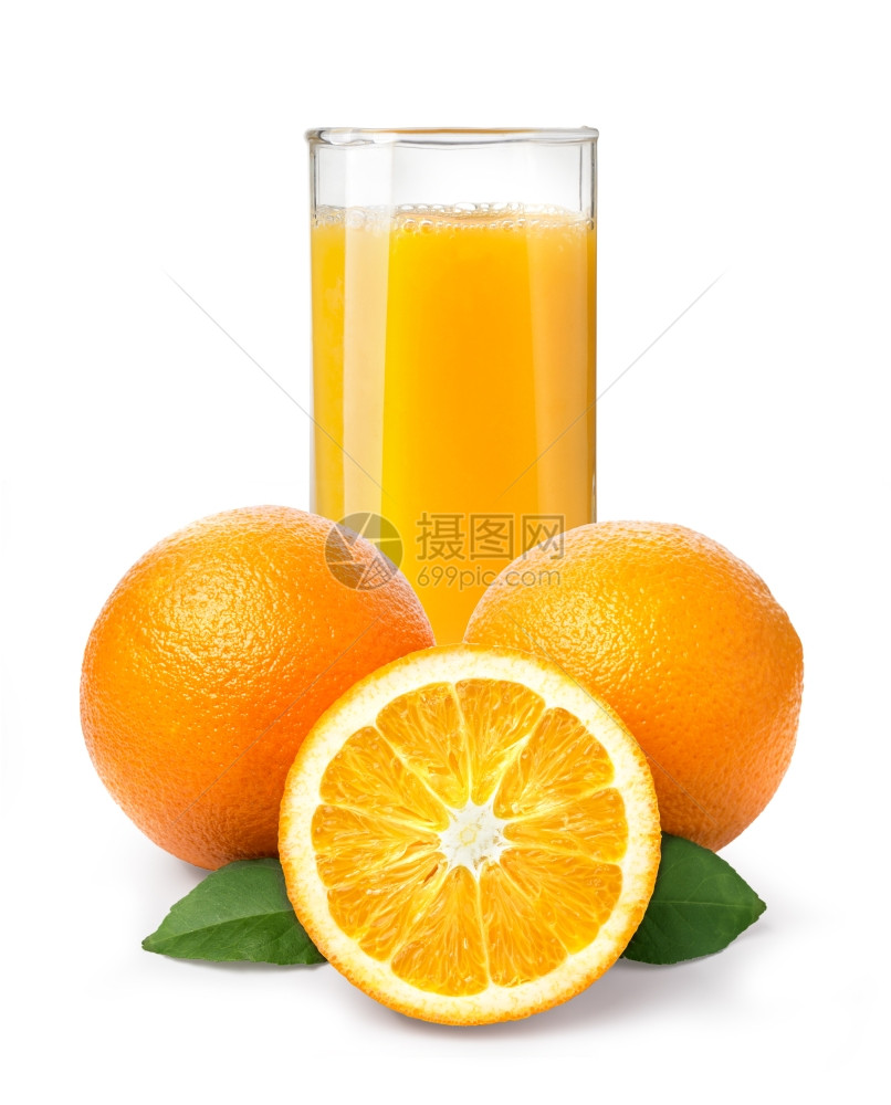 橙汁和子白底有叶图片