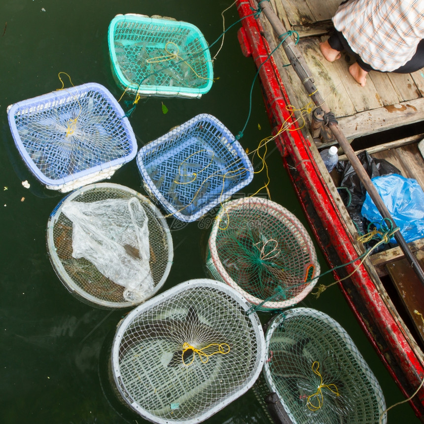 201年在船上卖食品许多越南人试图向游客出售不同的货物图片