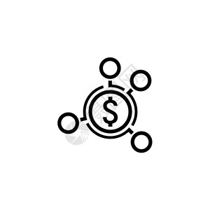 货币分配图平面设计商业概念孤立说明图片