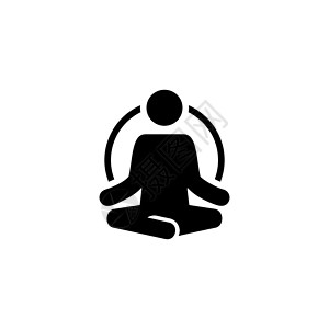 冥想图标瑜伽健身图标平面设计单独说明背景