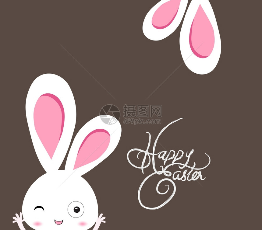 有耳底的快乐东方兔子图片