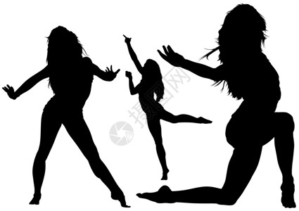 三个女人舞蹈插图图片