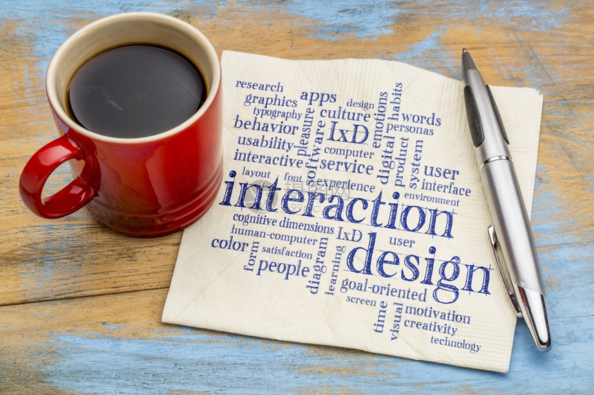设计互动词云纸巾上加咖啡杯的笔迹图片