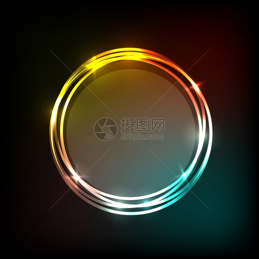 色彩多的银环标有抽象背景鱼群矢量图片