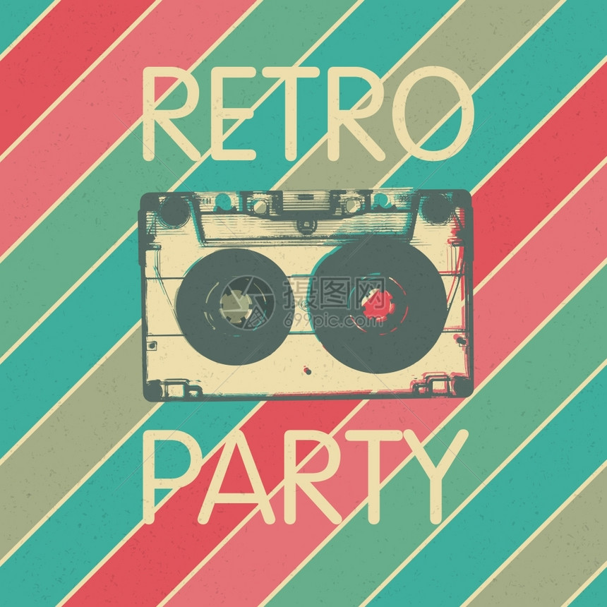 Retro音乐会海报设计Disco音乐老牌邀请派对模板图片