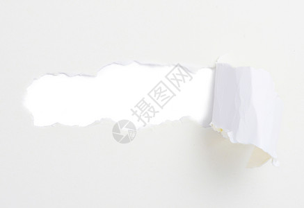 白色上孤立的撕破纸条横幅背景图片
