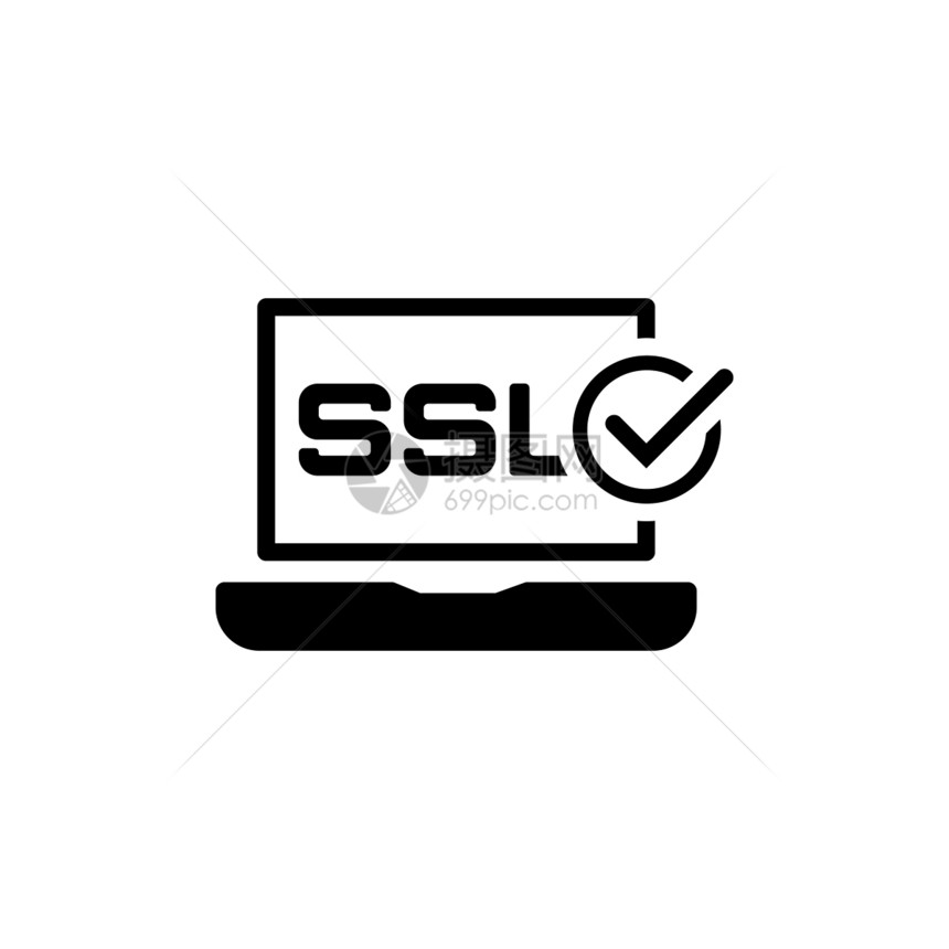 SSL认证保护图标平面设计单说明图片