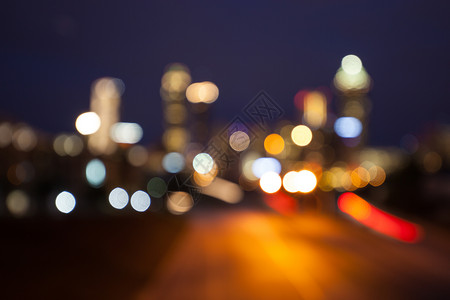 美国佐治亚州特兰大市现代城天线的Bokeh灯光图片