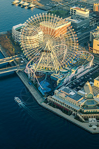 横滨市风景在米那托拉海滨区高清图片