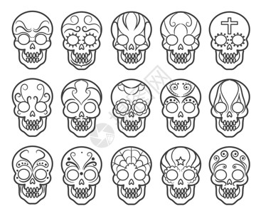 墨西哥制糖头骨图标设置墨西哥制糖头骨图标设置高清图片