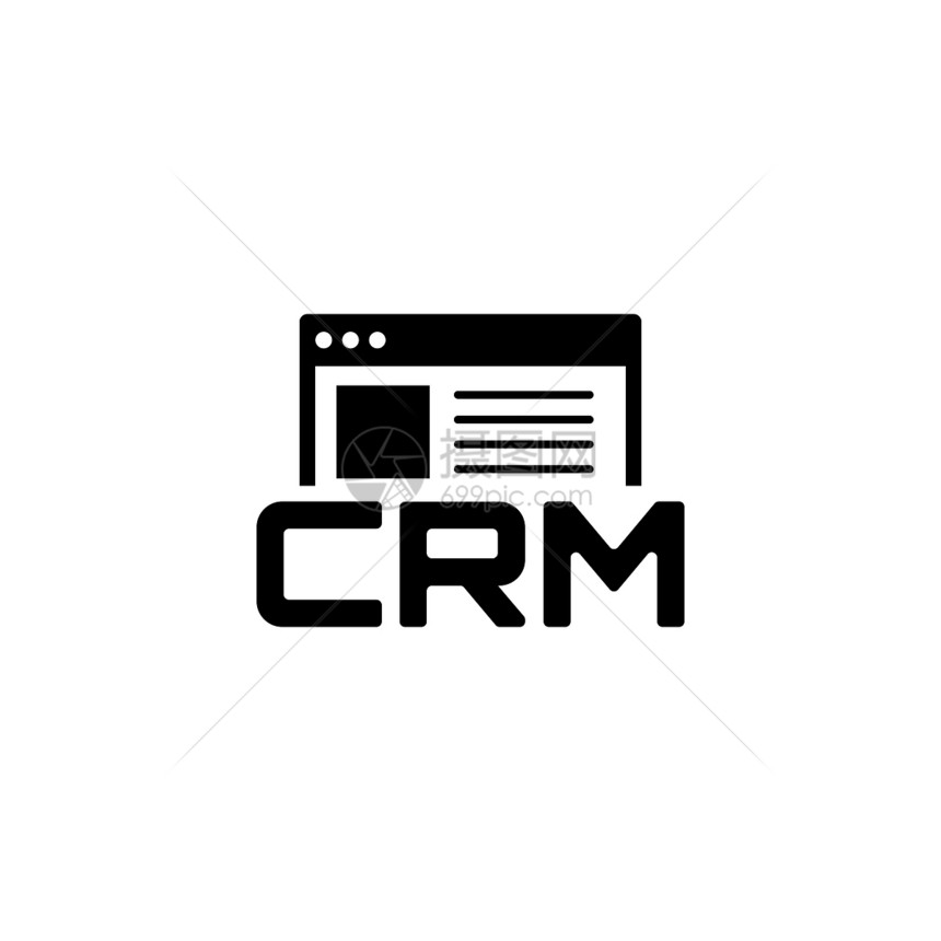 商店CRM系统图标平面设计商业和金融单独说明图片