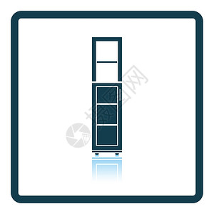 狭窄的内阁图标影子反射设计矢量插图图片