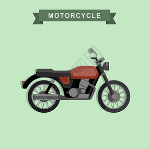 红色经典摩托车矢量元素图片