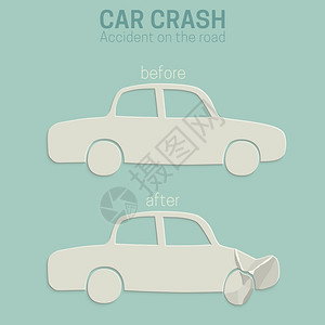 汽车车祸事故前后的差异图图片
