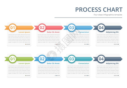 矩形流程图流程图模板带有数字和文的设计要素商业信息图工作流程步骤选项矢量eps10插图插画