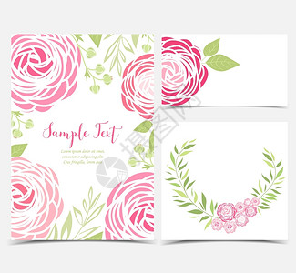 粉红色玫瑰花花朵矢量插图背景背景图片