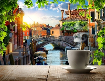 上午在意大利威尼斯的咖啡休息时间图片