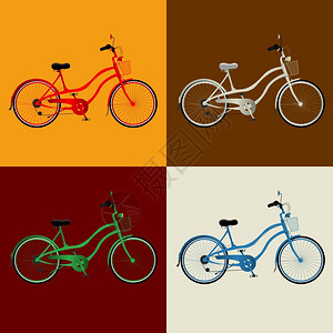 彩色自行车设计图片