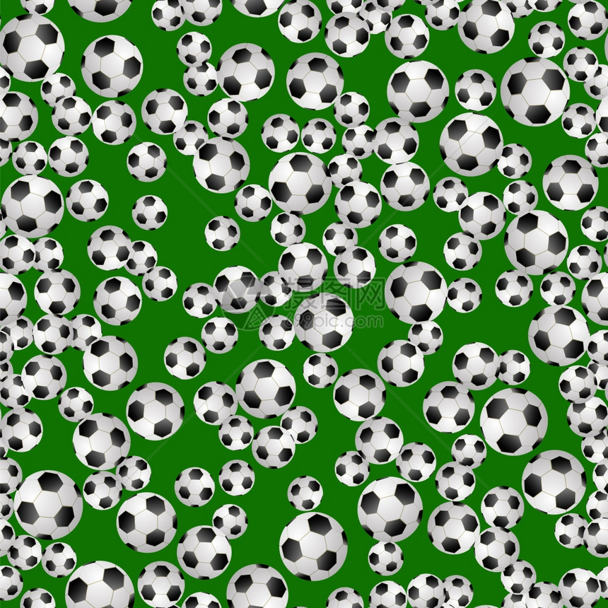 绿色背景的足球无接缝模式足球无接缝模式图片