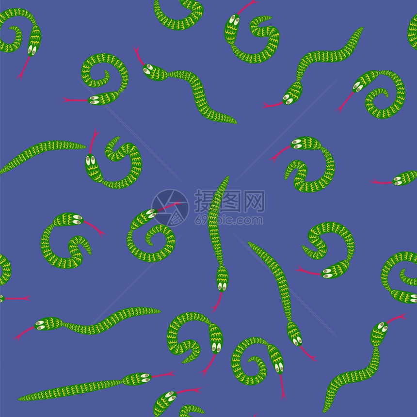 绿蛇无缝背景动物模式攻击爬行危险捕食者图片