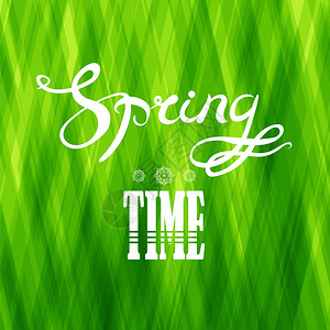 春季字母设计绿灯附有文字摘要背景和本图片