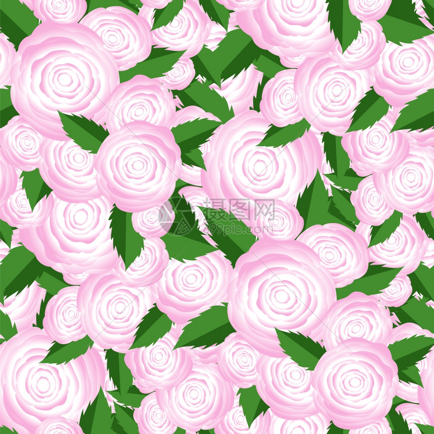 玫瑰无缝模式鲜花背景图片