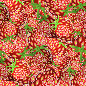 新鲜草莓水果无缝模式甜食背景图片