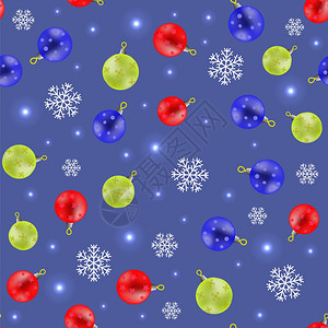 喜庆圣诞元矢量蓝色背景上的无圣诞装饰缝雪花模式圣诞装饰无缝雪花模式背景